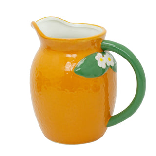 Orange Shaped Ceramic Jug, 1.2L Drinks Pitcher Water Serving Jug - 17cm