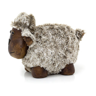 Beau Sheep Doorstop | Faux Leather Weighted Lamb Sheep Animal Door Stop 1.7kg