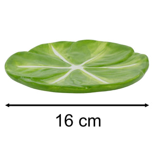 Cabbage Leaf Side Plate, 16.5cm Ceramic Green Cabbage Shaped Snack Plate