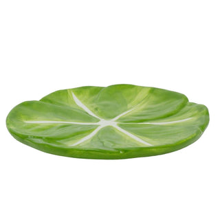 Cabbage Leaf Side Plate, 16.5cm Ceramic Green Cabbage Shaped Snack Plate