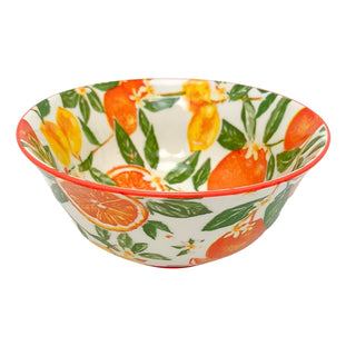 Oranges & Lemons Fine China Serving Bowl, 16x7cm Ceramic Soup Cereal Bowl