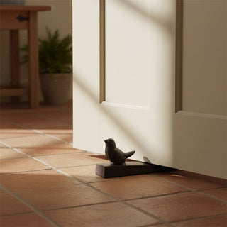 Cast Iron Bird Door Wedge, 15cm Decorative Rustic Animal Door Stopper Wedge