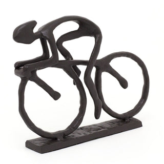 Cast Iron Cyclist Sculpture Cycling Ornament | Metal Bike Racing Man Decoration | Cycling Sculpture Sports Decorations | Abstract Ornaments Cycling Gifts