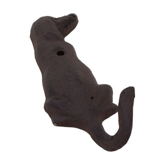 Cast Iron Dog Tail Wall Hook, 13cm Rustic Novelty Wrought Iron Dog Hook