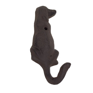 Cast Iron Dog Tail Wall Hook, 13cm Rustic Novelty Wrought Iron Dog Hook