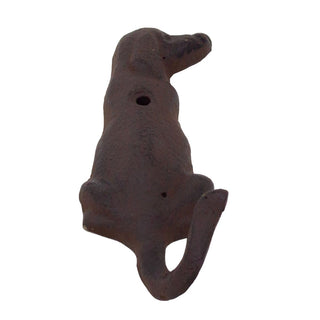 Cast Iron Dog Tail Wall Hook, 13cm Rustic Novelty Wrought Iron Dog Hook