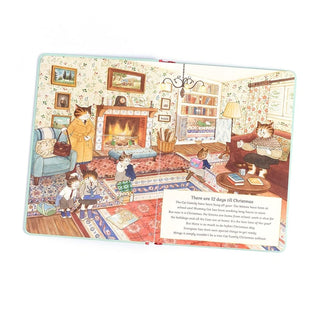Cat Family Christmas Advent Calendar Lift-the-Flap Book, 24-Page Advent Book