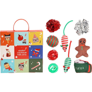 Cat Toy Advent Calendar | 9 - Piece Festive Countdown Christmas Cat Toys