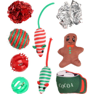 Cat Toy Advent Calendar | 9 - Piece Festive Countdown Christmas Cat Toys