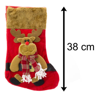 3D Plush Christmas Stocking Xmas Stockings | Festive Adult Christmas Stocking | Kids Christmas Stocking Fireplace Decorations