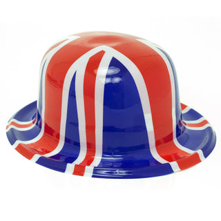 Celebration Union Jack Hat Novelty Bowler Hat | British Flag Derby Hat Fancy-Dress Accessory | Queens Platinum Jubilee Party Costume Dress-up