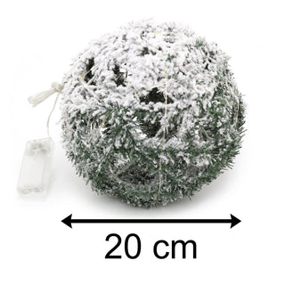 LED Artificial Christmas Tree Light Up Xmas Ball | Round Snow Topped Light Up Ball | LED Christmas Decorations
