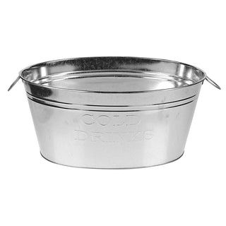 Large Oval Metal Drinks Pail | Party Ice Bucket Cooler With Handles - 20L