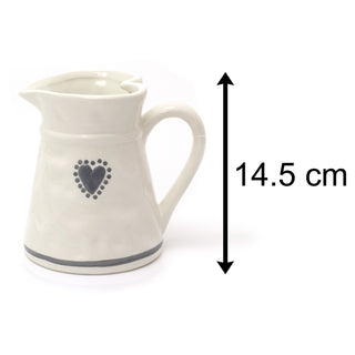 Elegant Heart Ceramic Serving Jug | White Water Pitcher China Milk Jug | Country Kitchen Jugs Porcelain Flower Vase
