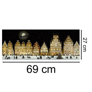 Christmas Advent Calendar Christmas Town At Night | Cityscape Silhouette Advent Calendar Picture Advent Calendar | Paper Advent Calendar Traditional Advent Calendar