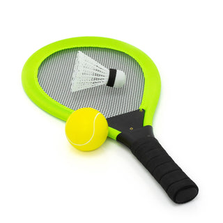 2 Player Soft Tennis Set With Soft Ball And Shuttlecock | Outdoor Beach Toy Tennis Rackets For Kids To Play Tennis or Badminton | Kids Garden Toys