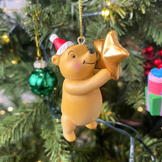 Set of 2 Winnie The Pooh & Piglet Christmas Decorations, Resin Gisela Graham