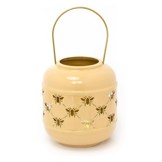 20cm Honey Bee Metal Hurricane Candle Lantern | Decorative Hanging Lantern For Home Garden Patio | Indoor Outdoor Bee Lantern Bee Decor Garden Gifts