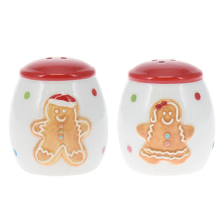 Christmas Gingerbread Salt & Pepper Shakers | White Ceramic Salt And Pepper Pots