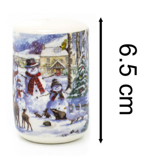 Fine China Magic of Christmas Salt & Pepper Shakers Snowman Salt and Pepper Pots