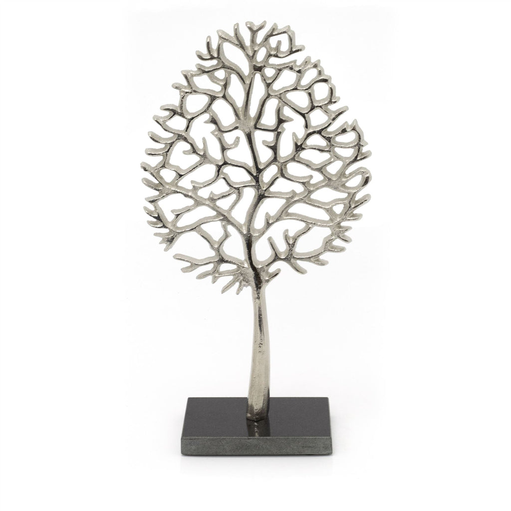 34cm Elegant Silver Tone Tree Of Life Sculpture | Silver Metal Tree Or ...
