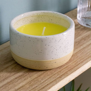 Set of 2 Ceramic Citronella Candles | Bug Mosquito Repellent Citron Candle Set