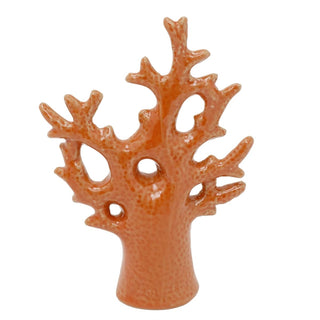 Ceramic Coral Ornament, 14cm Nautical Coral Reef Sculpture, Sea Fan Statue