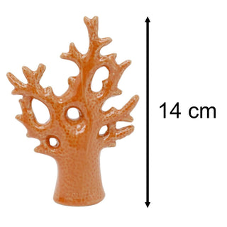 Ceramic Coral Ornament, 14cm Nautical Coral Reef Sculpture, Sea Fan Statue
