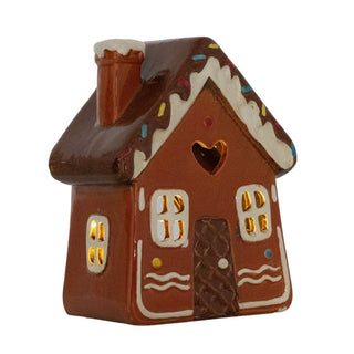 Ceramic Gingerbread House Christmas Tealight Holder | Festive Candle Ornament