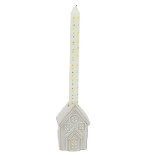 Ceramic House Candlestick Holder, 10.5cm Cottage Candle Holder for Dinner Candle