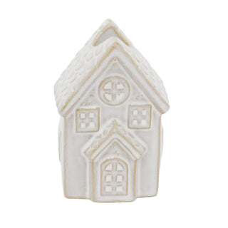 Ceramic House Candlestick Holder, 10.5cm Cottage Candle Holder for Dinner Candle