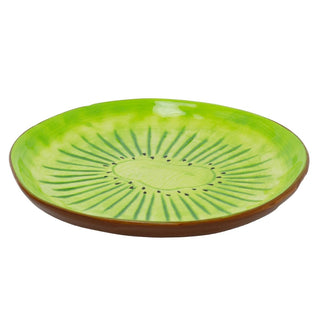 Ceramic Kiwi Plate, 16cm Round Fruit Shaped Dish Glazed Snack Side Plate