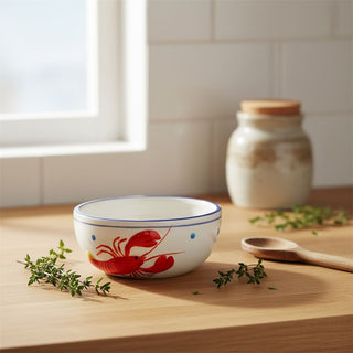 Ceramic Lobster Bowl, 510ml Nautical Embossed Lobster Dinnerware Bowl - 15cm
