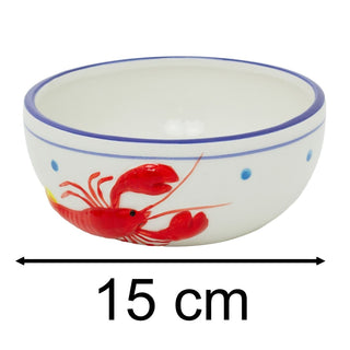 Ceramic Lobster Bowl, 510ml Nautical Embossed Lobster Dinnerware Bowl - 15cm