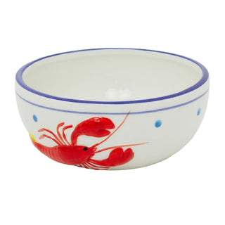 Ceramic Lobster Bowl, 510ml Nautical Embossed Lobster Dinnerware Bowl - 15cm