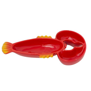 Ceramic Lobster Tapas Dish, 25cm Red Shellfish Coastal Snack Serving Platter