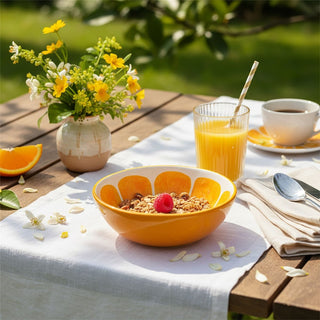 Ceramic Orange Bowl, 330ml Fruit Shaped Snack Serving Dish, Summer Tableware