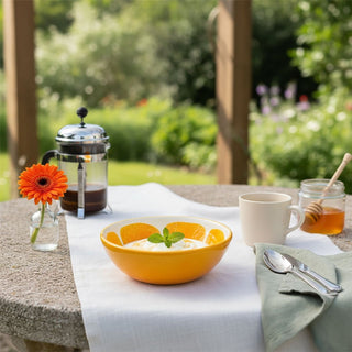 Ceramic Orange Bowl, 330ml Fruit Shaped Snack Serving Dish, Summer Tableware