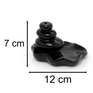 Ceramic Pebbles Backflow Burner Incense Holder | Incense Waterfall Backflow Incense Burner | Waterfall Incense Burner Ceramic Aromatherapy Burner