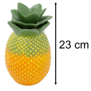 Ceramic Pineapple Artificial Flower Vase, 23cm Tropical Pineapple Fruit Ornament