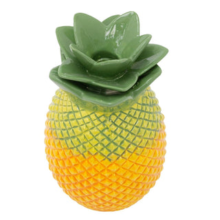 Ceramic Pineapple Artificial Flower Vase, 23cm Tropical Pineapple Fruit Ornament