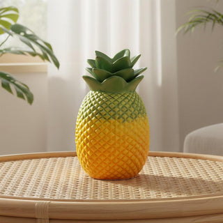 Ceramic Pineapple Artificial Flower Vase, 23cm Tropical Pineapple Fruit Ornament