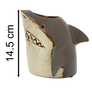 Ceramic Shark Planter | Coastal Plant Pot for Succulents & Small Plants - 15cm