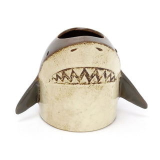Ceramic Shark Planter | Coastal Plant Pot for Succulents & Small Plants - 15cm