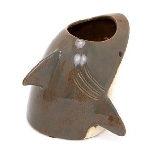 Ceramic Shark Planter | Coastal Plant Pot for Succulents & Small Plants - 15cm