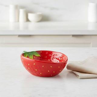 Ceramic Strawberry Bowl, 190ml Strawberry Shaped Snack Dish, Serving Bowl