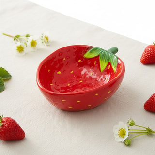 Ceramic Strawberry Bowl, 190ml Strawberry Shaped Snack Dish, Serving Bowl
