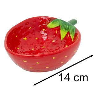 Ceramic Strawberry Bowl, 190ml Strawberry Shaped Snack Dish, Serving Bowl