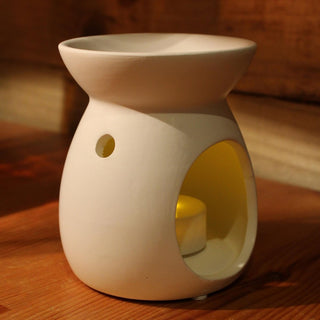 Ceramic Tealight Candle Holder Essential Oil Burner ~ White