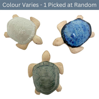 Ceramic Turtle Ornament, 14cm Sea Turtle Figurine Nautical Shelf Decoration